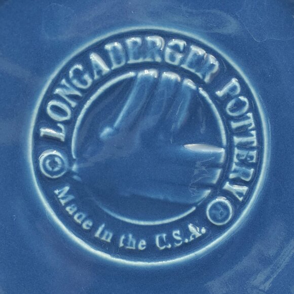 Longaberger Woven Traditions Cornflower Blue Crock 1 Pint Blue Salt Crock - Picture 5 of 5